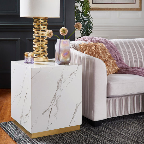 Marble block deals end table